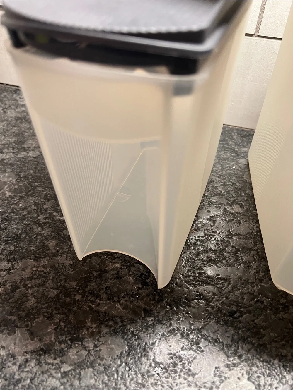 Plastic Kitchen Storage Canisters with Black Lids – Set of 3